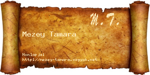 Mezey Tamara névjegykártya